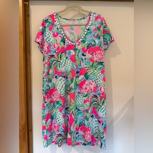 Lilly Pulitzer Pink and Green Tropical Dress